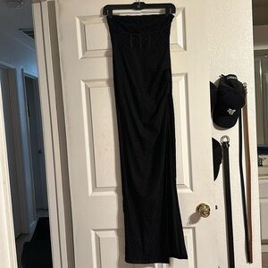 White Fox black dress